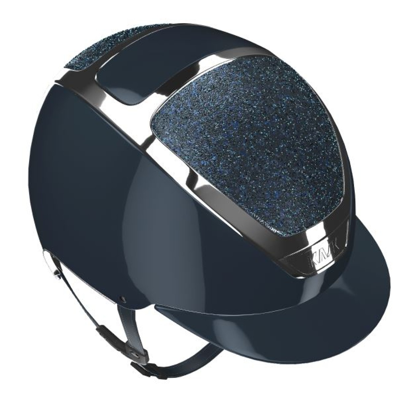 Kask Reithelm Dogma Pure Shine navy, Frame Chrome silver Top Crystals Carpet navy